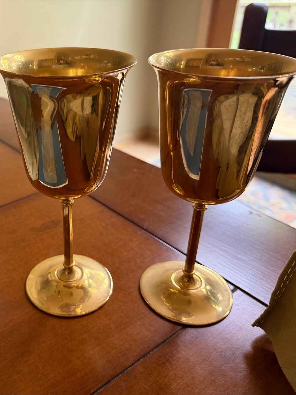 24K Goldplate goblets (2)